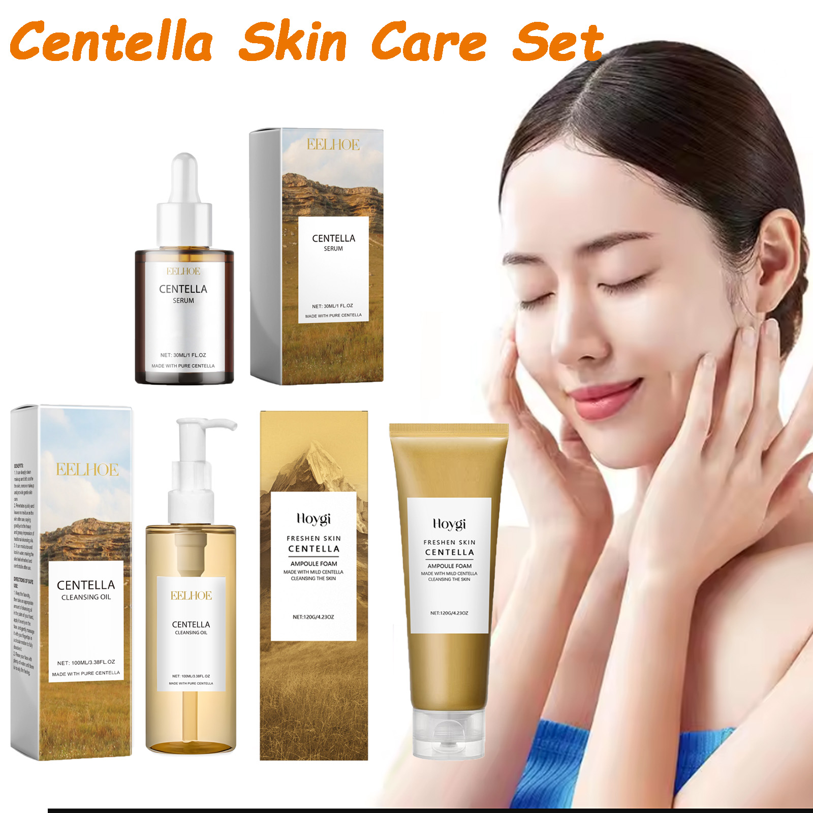 Skincare Glow - 센텔라 스킨케어 세트 센텔라 세럼 페이스
