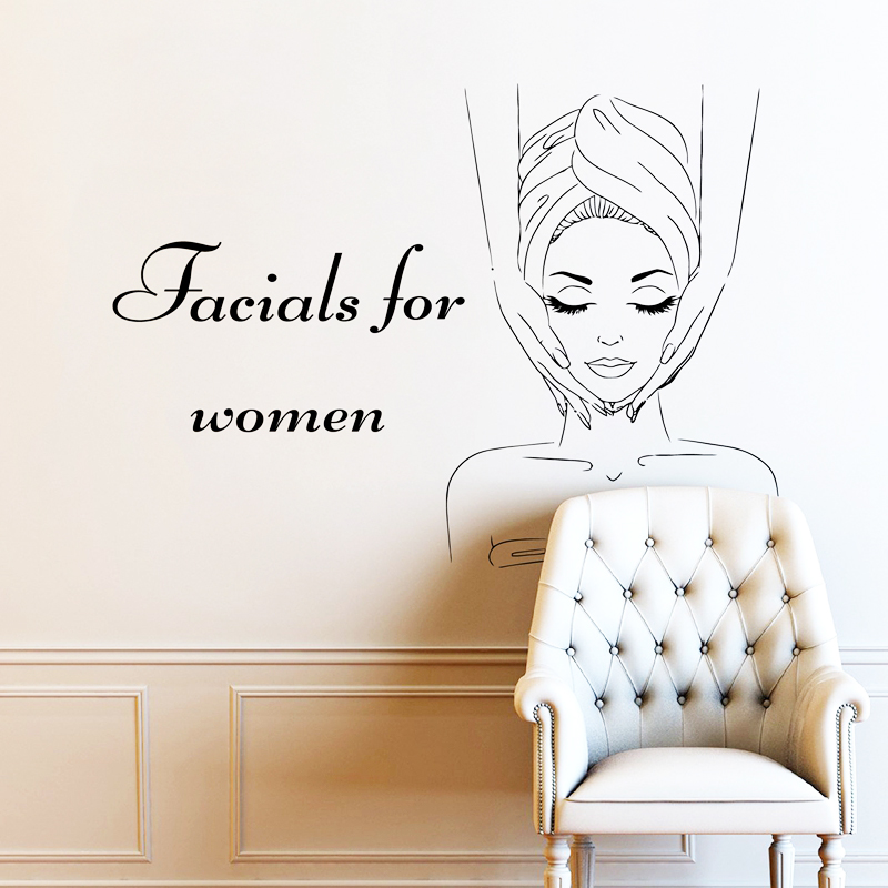 Skincare Quote - 스파 사인 페이셜 견적 벽 데칼
