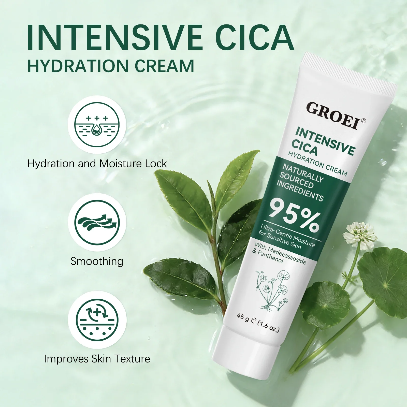 Skincare Glow - 그로에이 스노우 그래스 모이스춰라이징 크림 45g