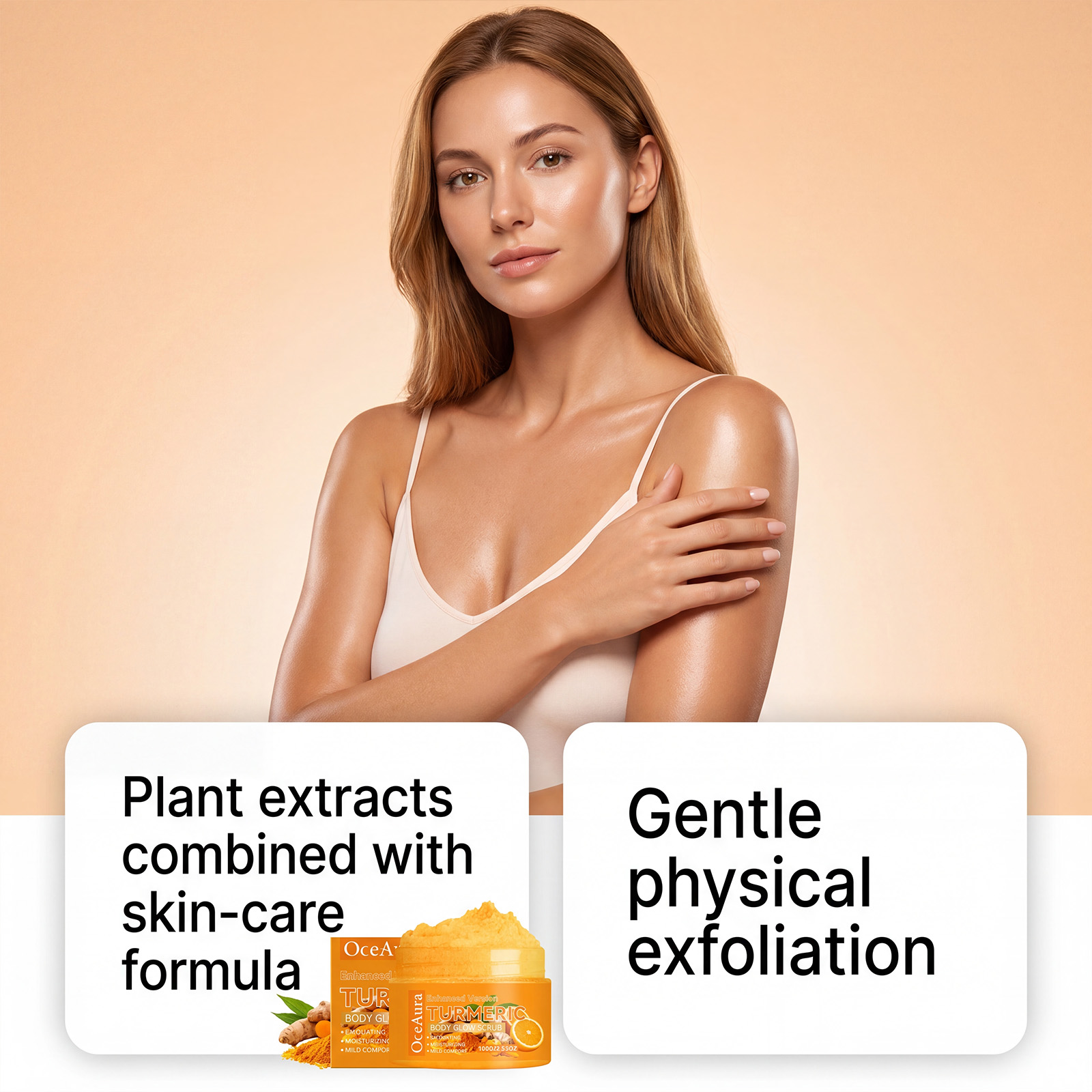 강화된 브라이트닝 효과의 강황 바디 스크럽, 보습 및  - Skincare Glow 리뷰 및 가격